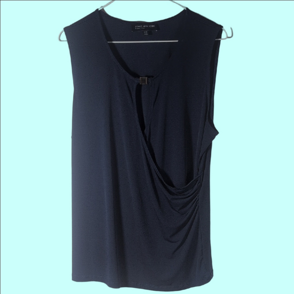 Jones New York Navy Drape Tank Top - Picture 1 of 8